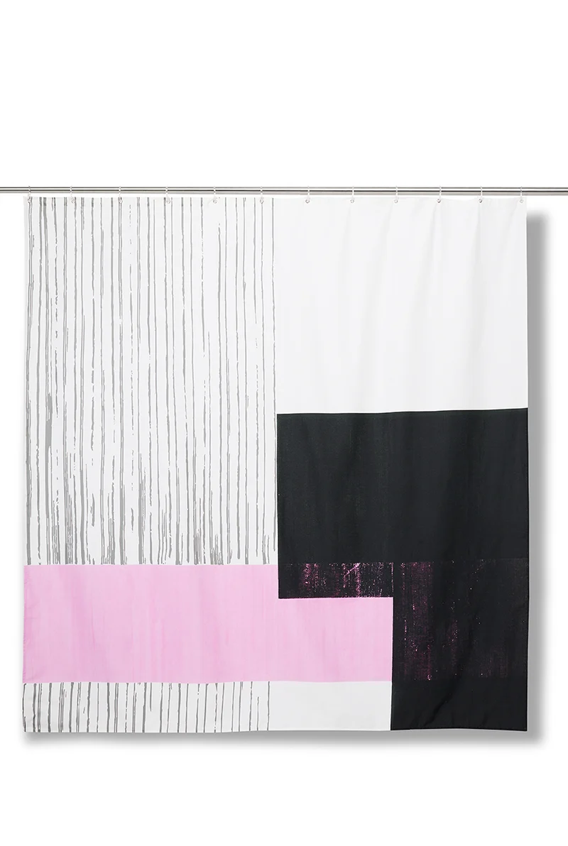 Artist Cotton Shower Curtain "Composition 040424" by Milena Quattrocchi