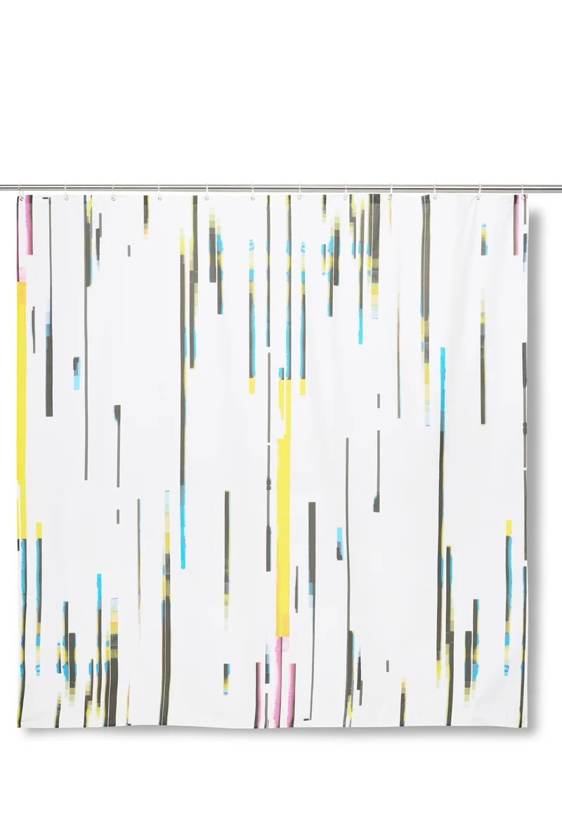 Artist Cotton Shower Curtain "Glitch" by Laura Knoops