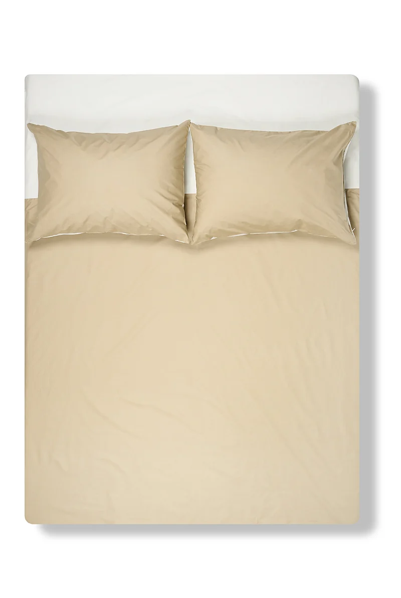 Percale Cotton Summer Cuff Sheet – Pelican Green / Light Grey