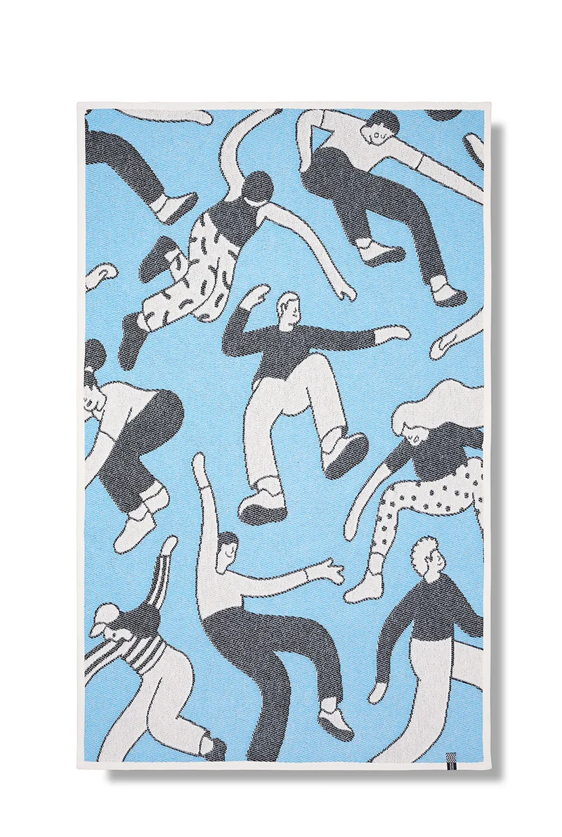 Cotton Beach Towel & Mini Blanket “Skaters” by Peter Phobia