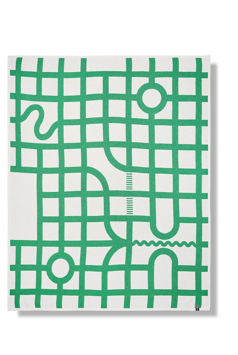 Cotton Blanket “Maglia” Green by Paolo Giacomazzi