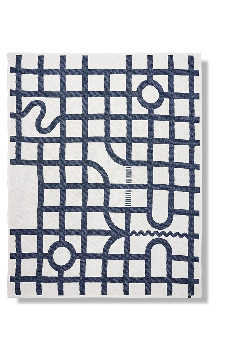 Cotton Blanket “Maglia” Navy by Paolo Giacomazzi