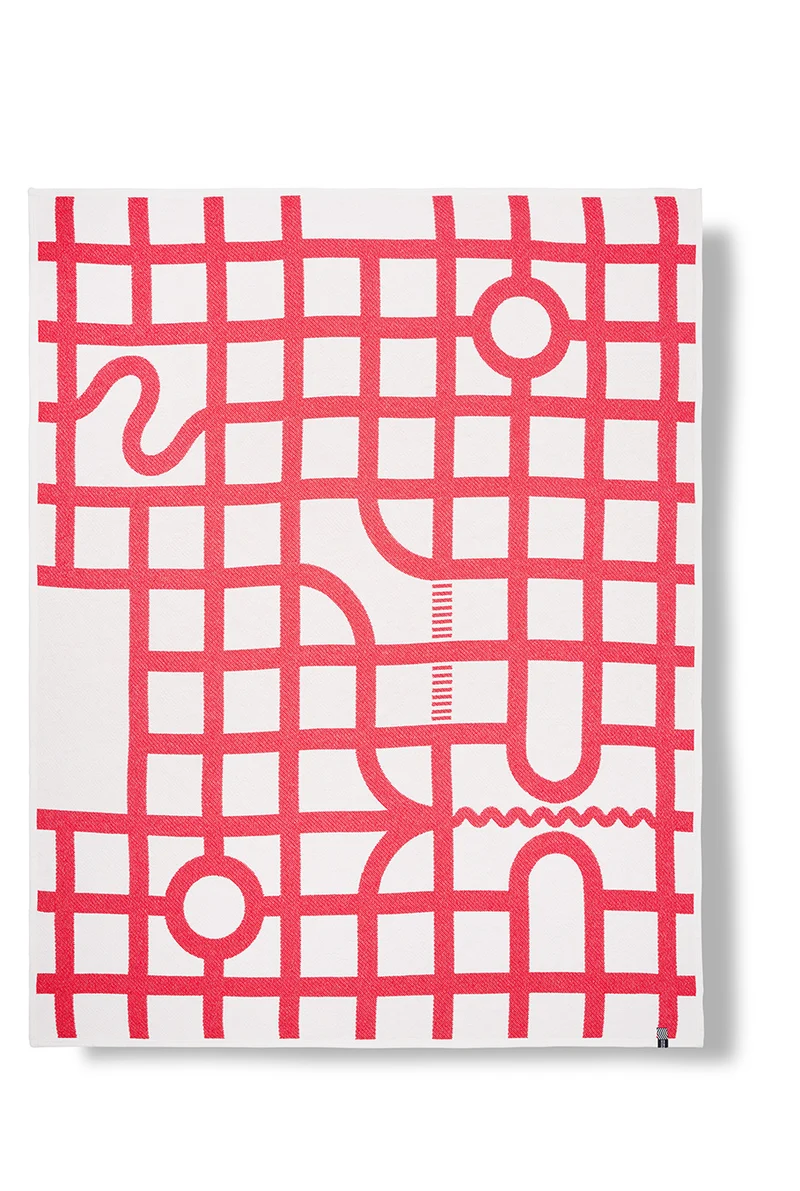 Cotton Blanket “Maglia” Red by Paolo Giacomazzi