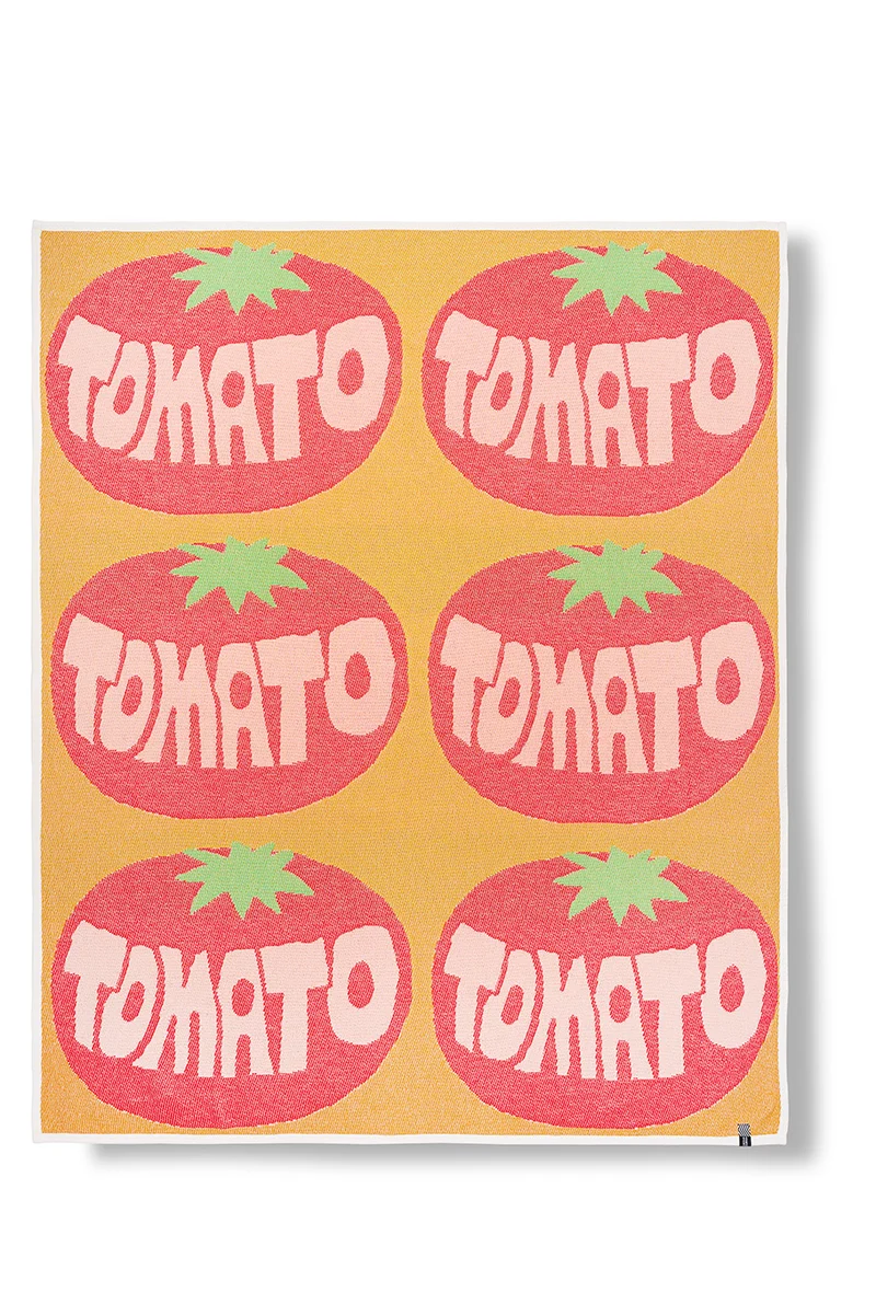 Cotton Blanket “Tomato” by Jody Barton