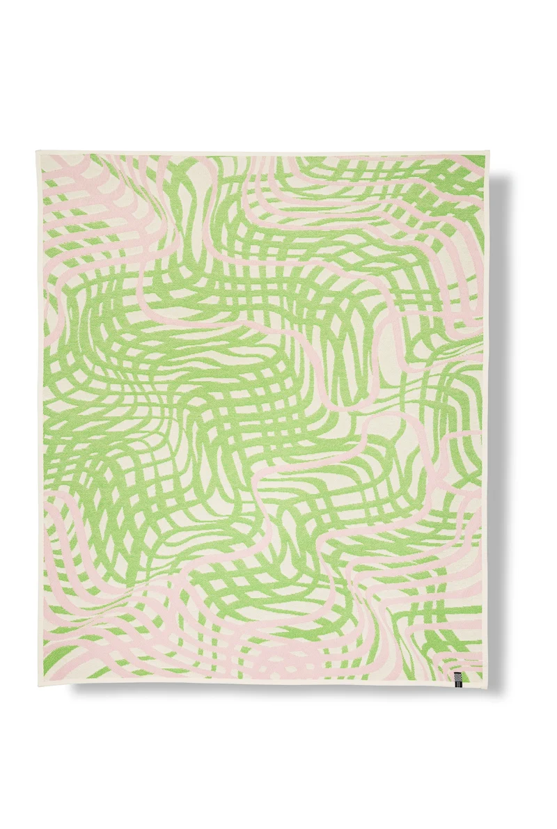 Cotton Blanket “Simple Distortion” in Green by Francesca Franceschi