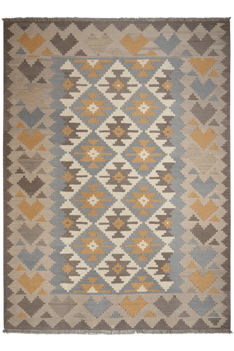 Kelim Gashgai · Handgewebt – Beige, 238x174 cm