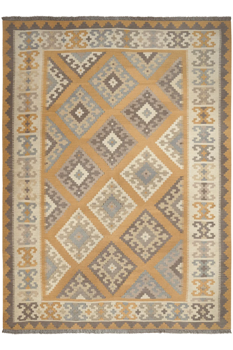 Kelim Gashgai · Handgewebt – Gelb, 250x185 cm