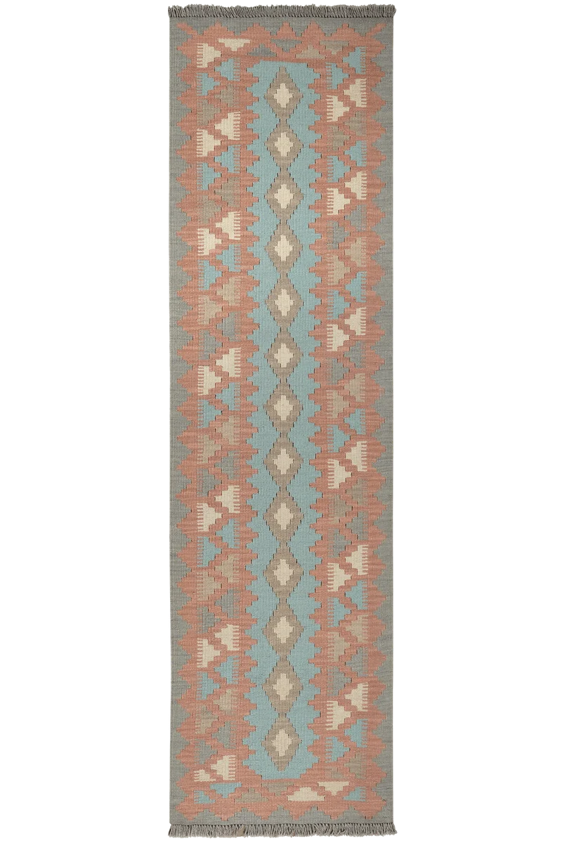 Kelim Gashgai · Handgewebt – Türkis, 194x54 cm