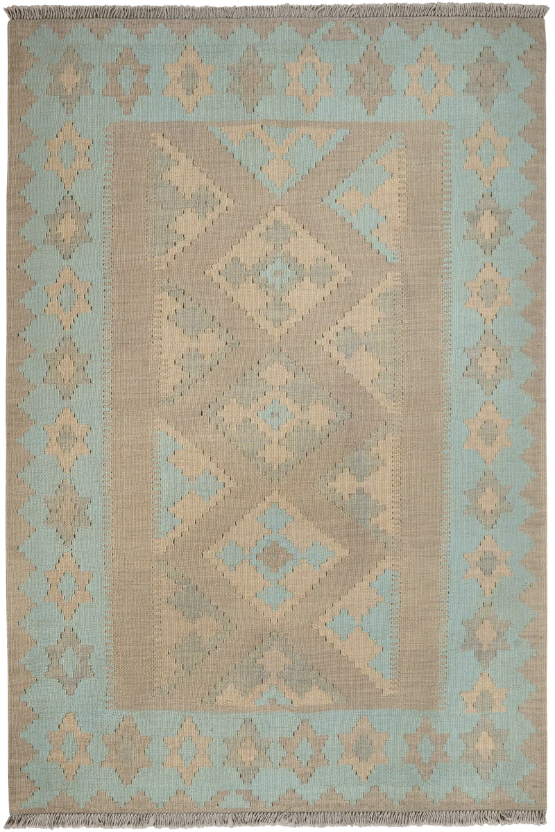 Kelim Gashgai · Handgewebt – Grau, 185x125 cm
