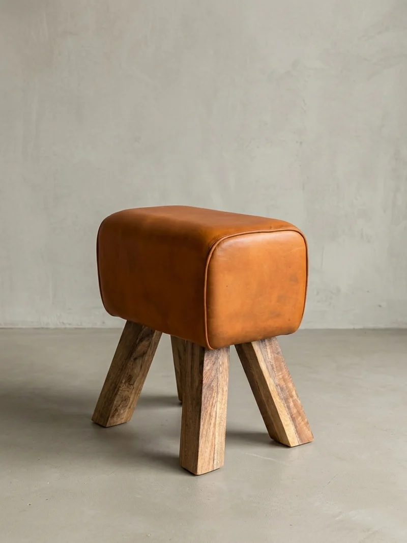 Sitzhocker Retro Landhaus Holzbeine