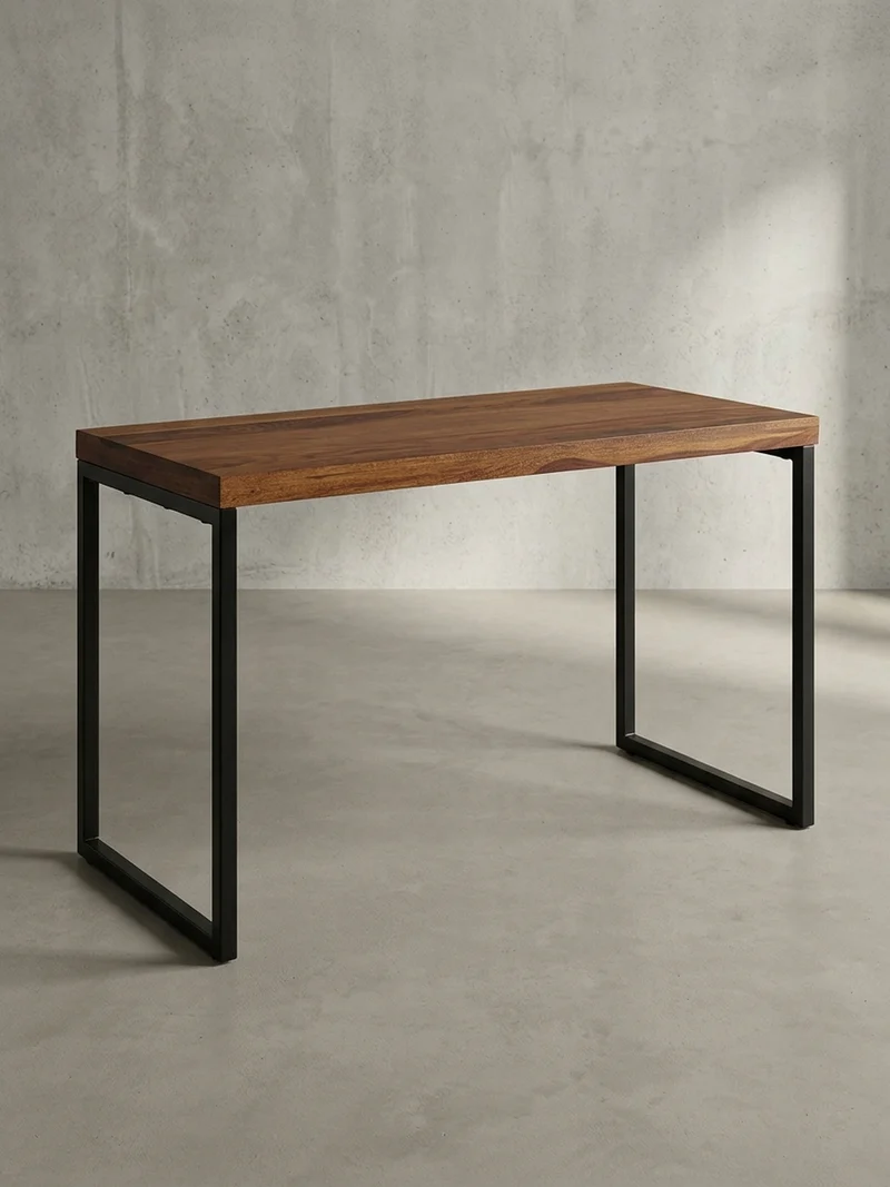 Schreibtisch – Massivholz/Metall, Industrial-Stil, handgefertigt