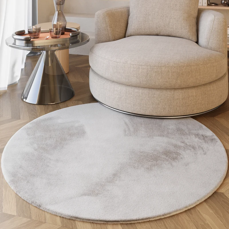 Esprit Teppich Rund Greige und sehr flauschig Hochflor "Alice"