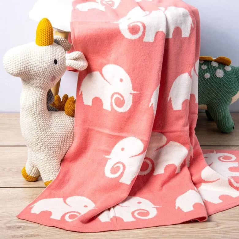Knitted Baby Blanket - Pink