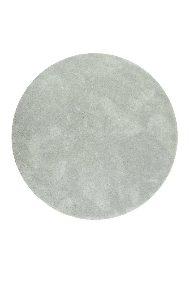 Esprit Teppich Rund Hellgrau Grün Hochflor "Relaxx"