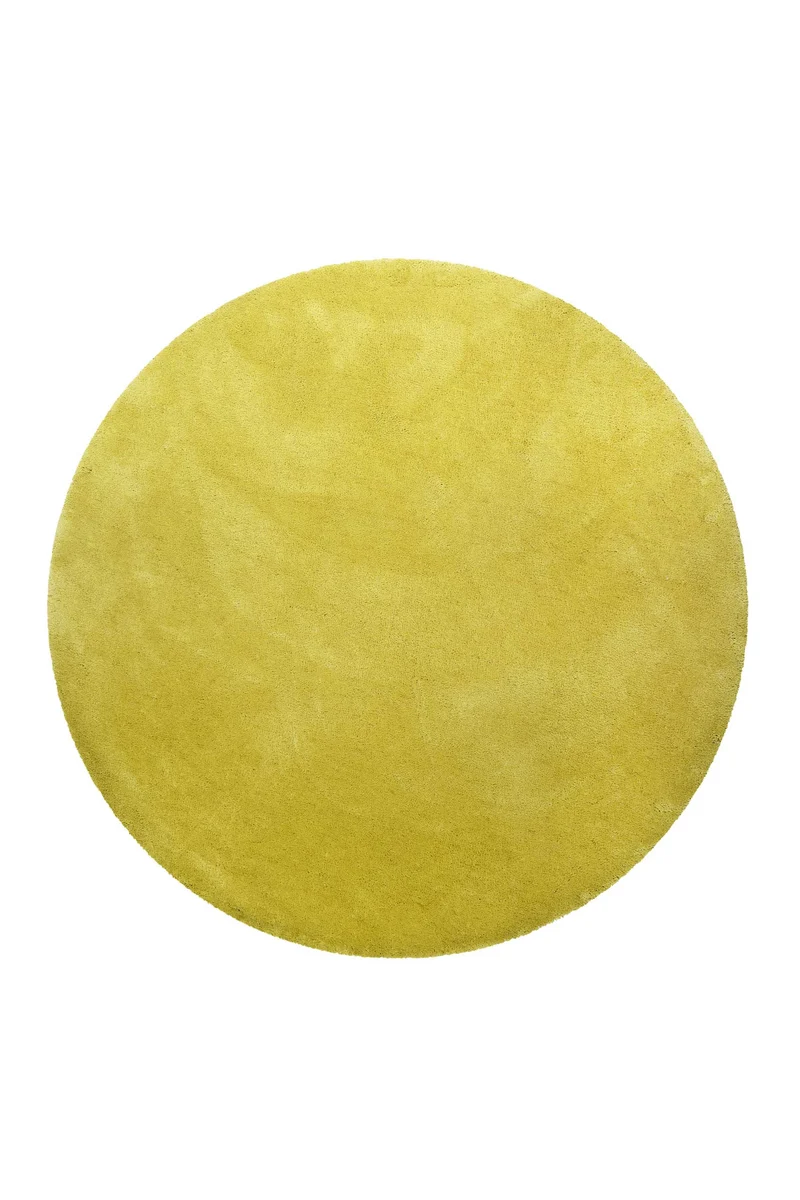 Teppich Rund Senfgelb Hochflor "Pisa" Homie Living