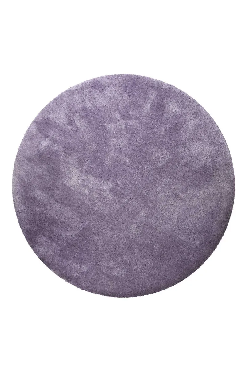 Teppich Rund Lila Hochflor "Pisa" Homie Living