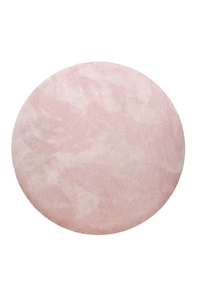 Teppich Rund Rosa Hochflor "Pisa" Homie Living