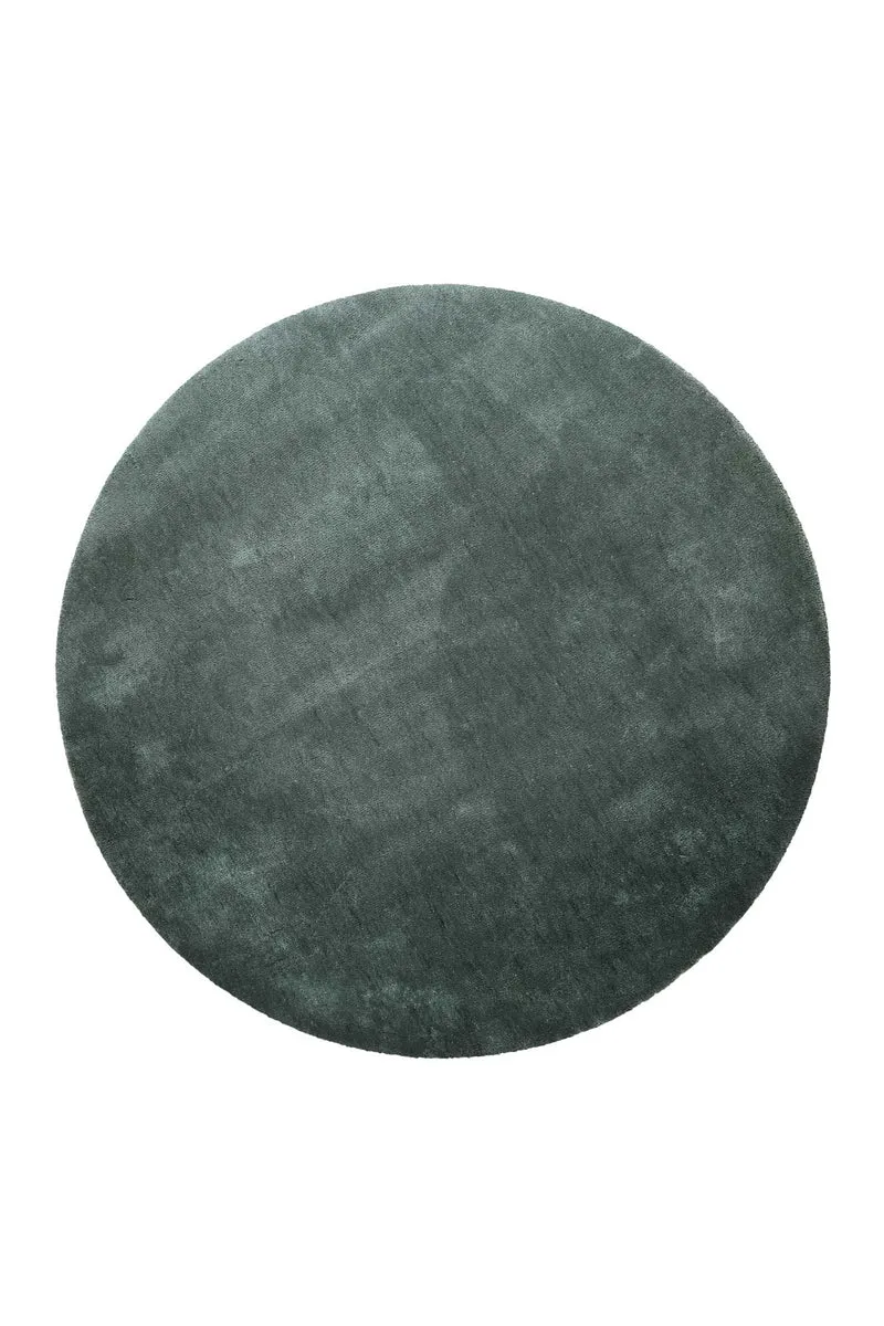 Teppich Rund Grün Grau Hochflor "Pisa" Homie Living
