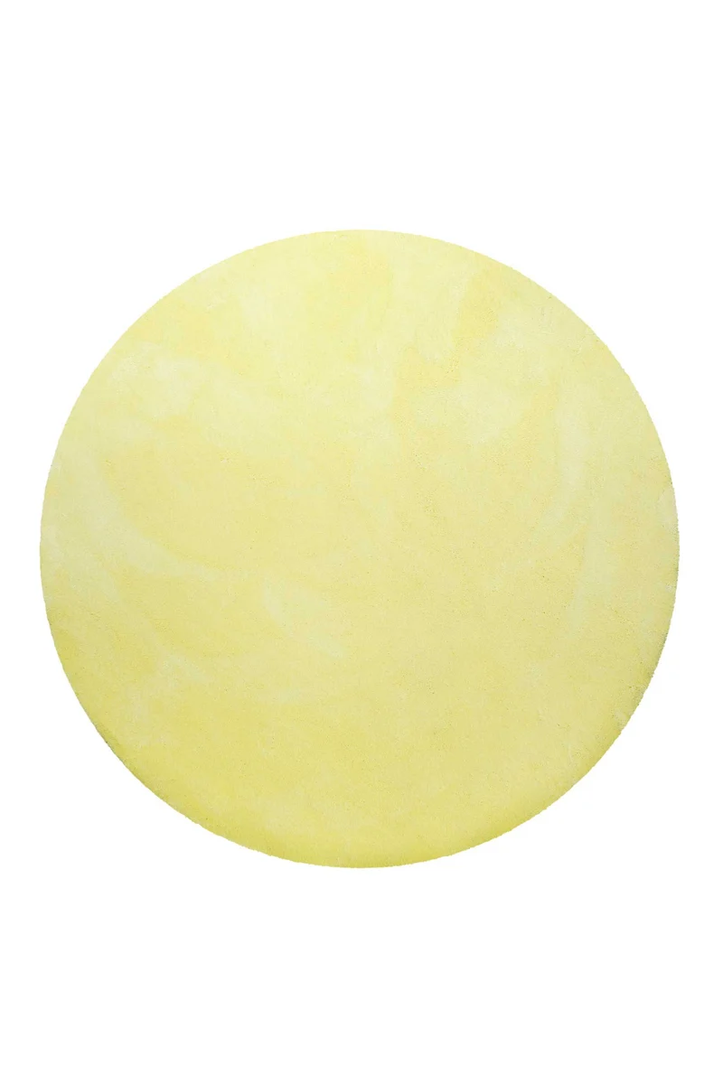 Teppich Rund Gelb Hochflor "Pisa" Homie Living