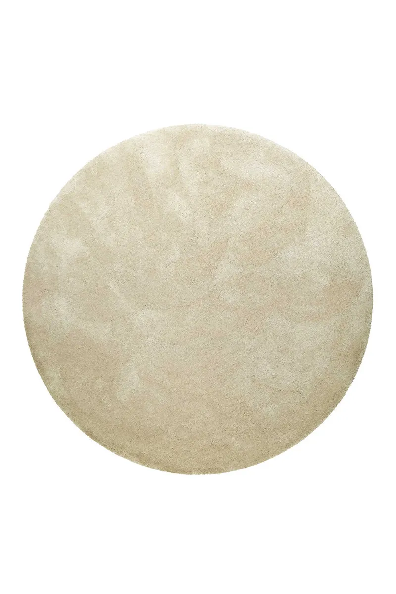 Teppich Rund Beige Hochflor "Pisa" Homie Living