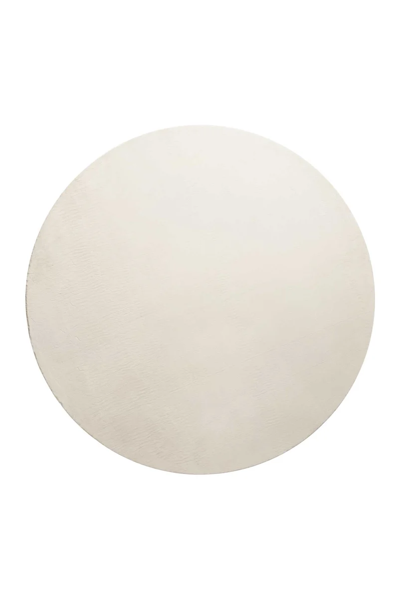 Kunstfell Teppich Rund Creme Beige soft & weich "Villa Rosso" Homie Living