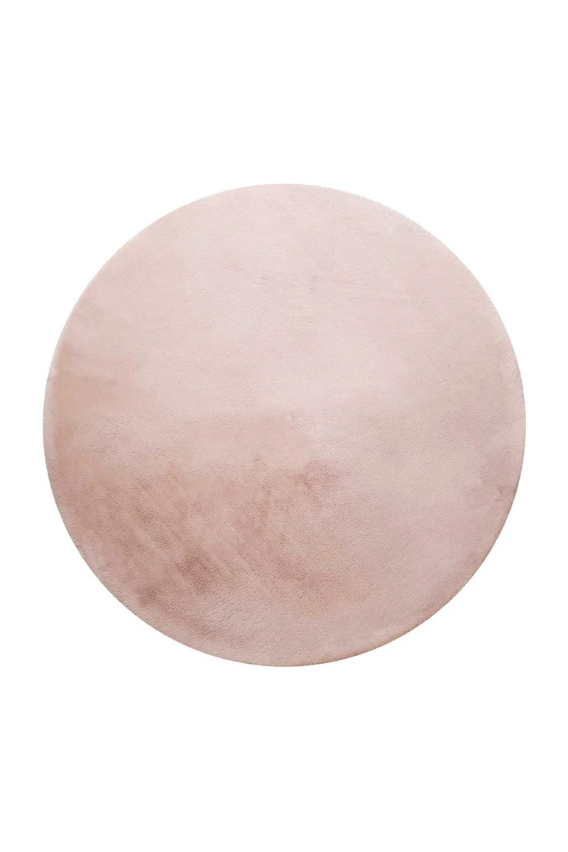 Kunstfell Teppich Rund Rosa kuschelig & flauschig "Vita" Homie Living