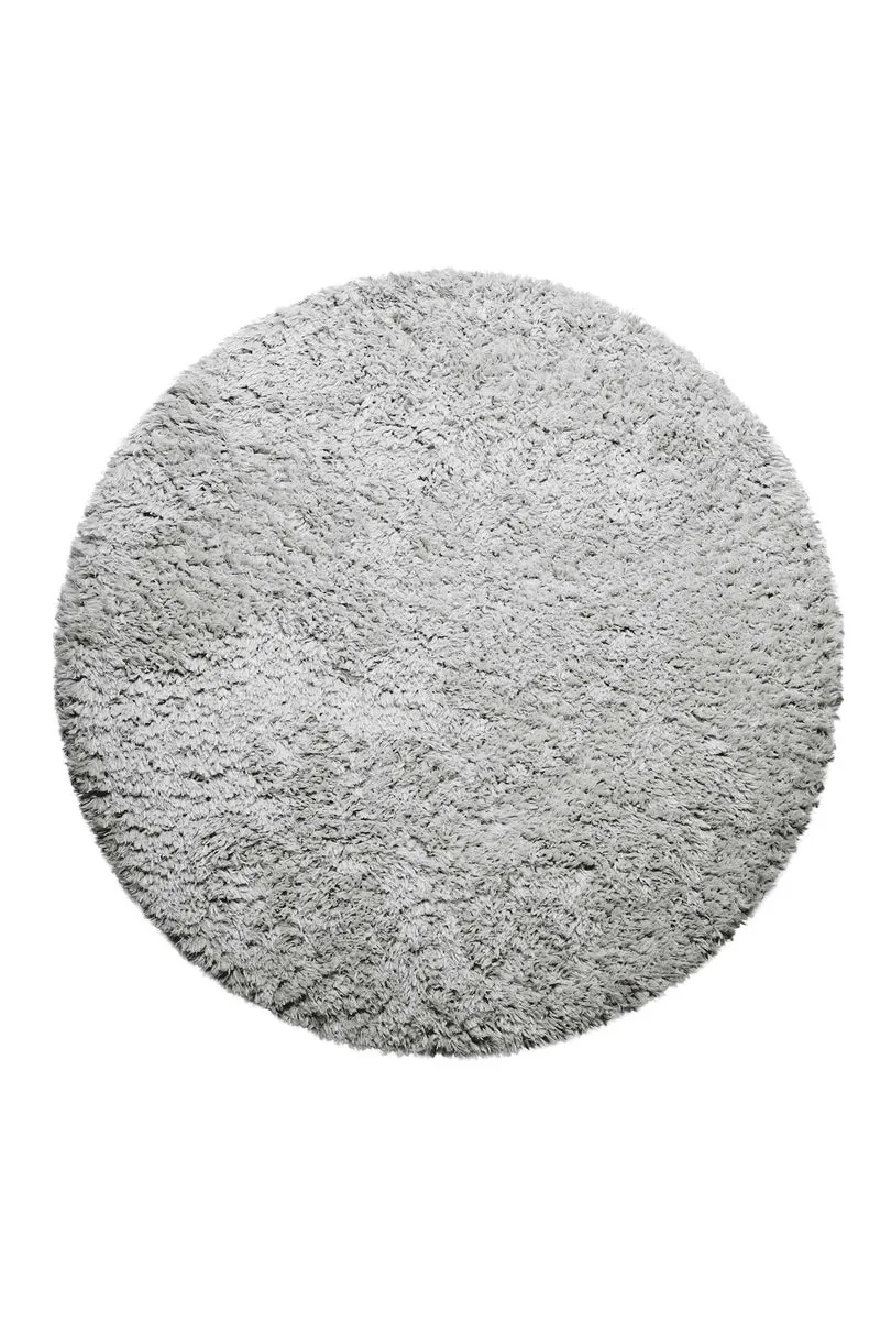 Nachhaltiger Teppich Rund Grau Silber soft & weich "Matteo" Homie Living