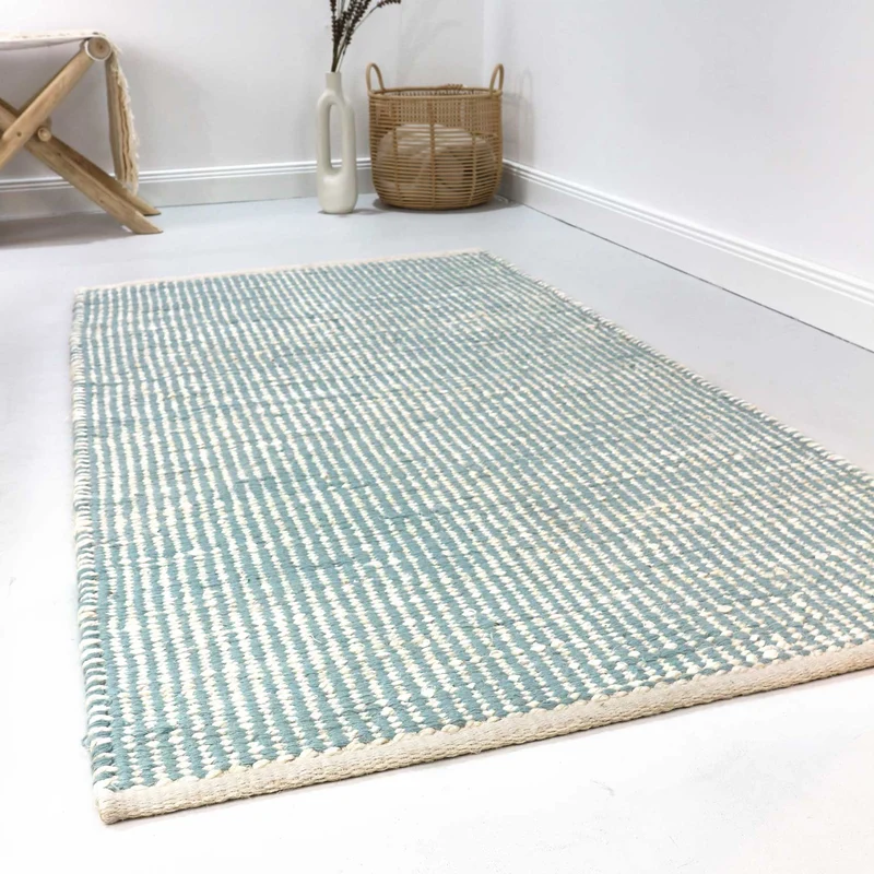 Esprit Kelim Teppich Mintgrün Beige aus Jute & Wolle "Gobi"