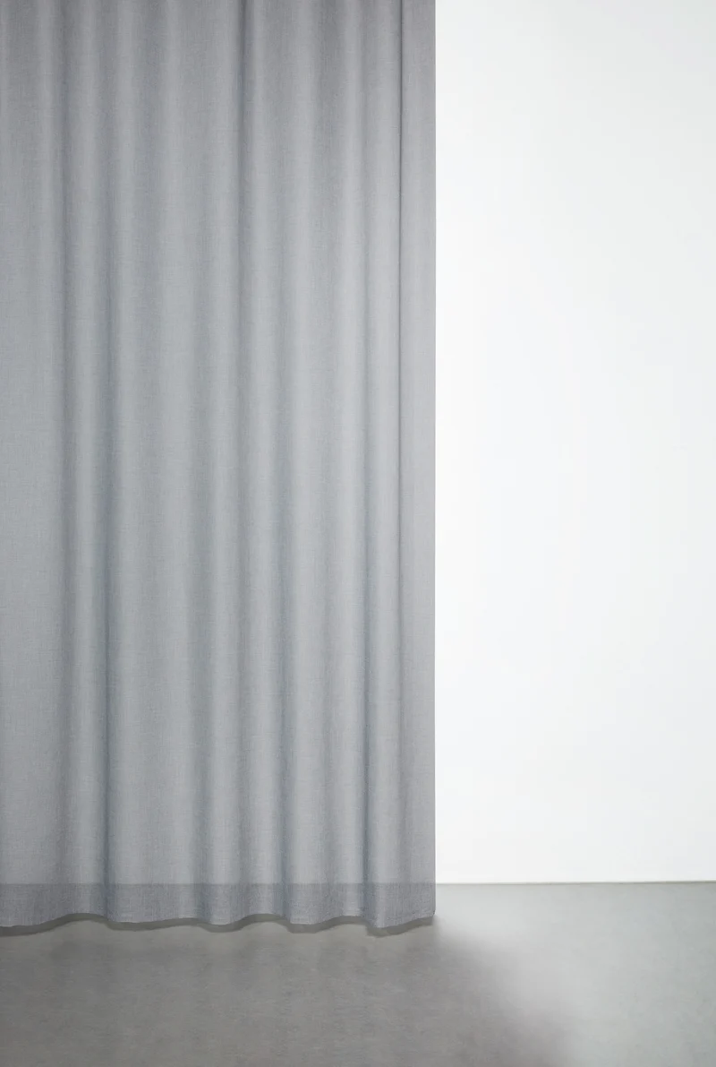 Wool Effect Sheer Curtains in Anthracite
