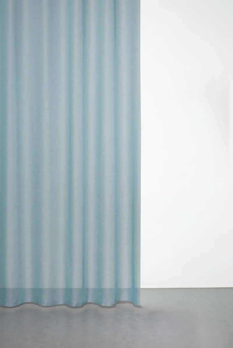 Wool Effect Sheer Curtains in Petrol
