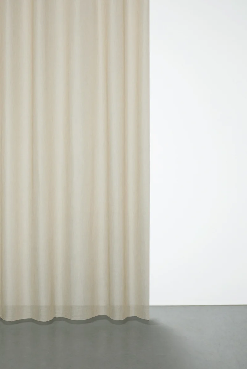 Wool Effect Sheer Curtains in Sand