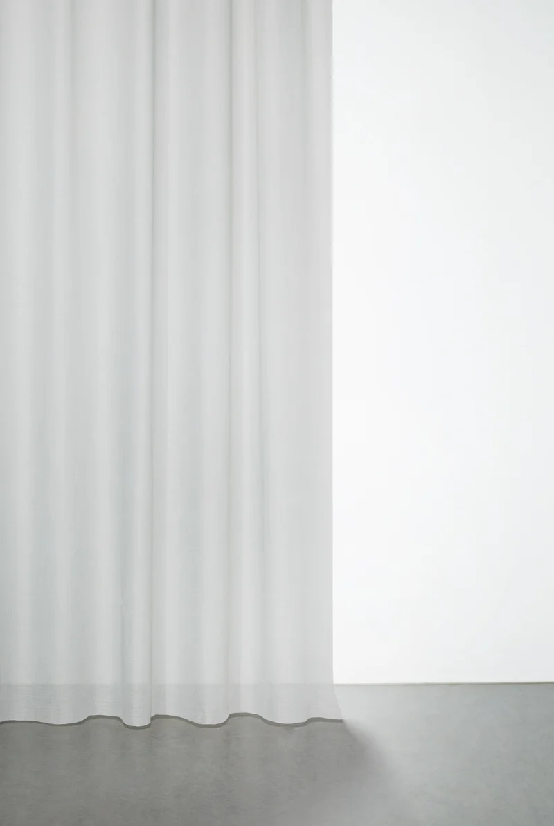 Wool Effect Sheer Curtains in Light Grey