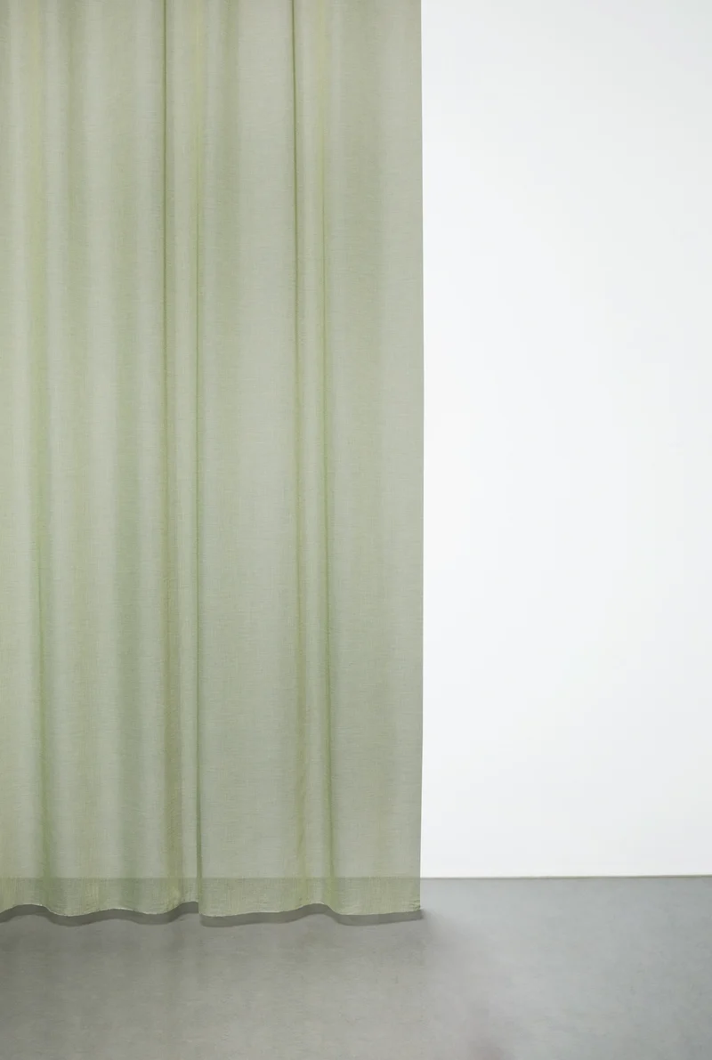 Wool Effect Sheer Curtains in Moss Green