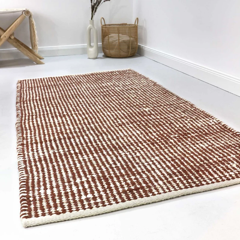 Esprit Kelim Teppich Rotbraun Beige aus Jute & Wolle "Gobi"