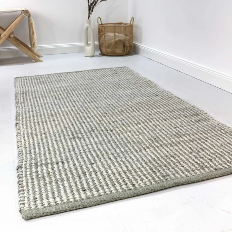 Esprit Kelim Teppich Grau Creme aus Jute & Wolle "Gobi"