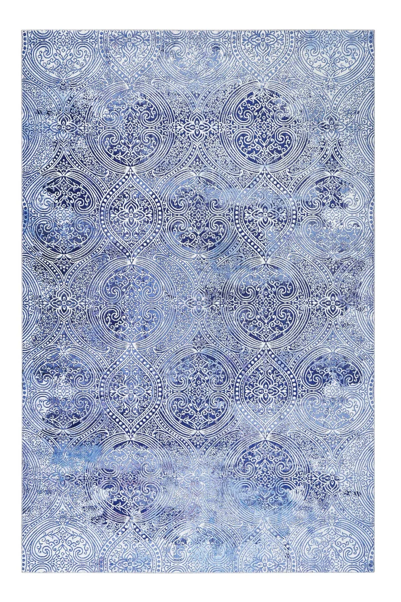 Vintage Teppich Blau Kurzflor "Grace" WECONhome
