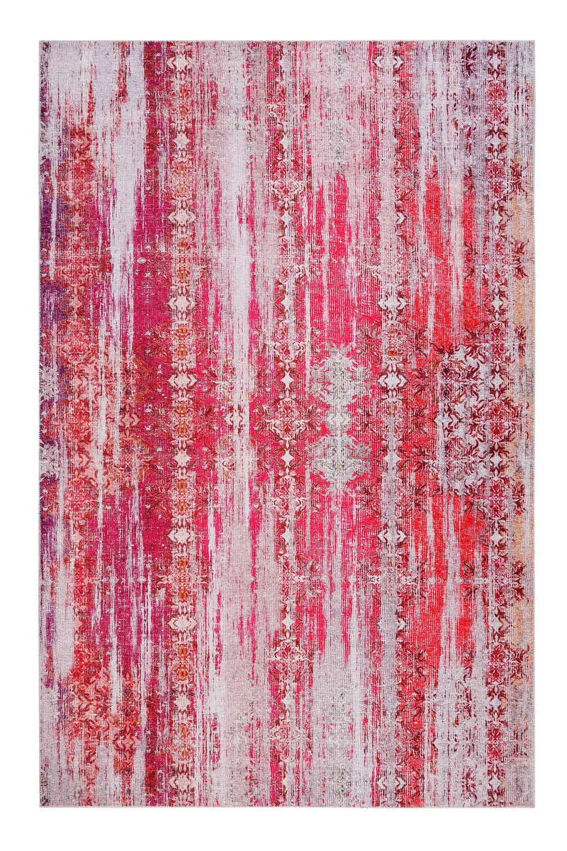 Vintage Teppich Rot Lila Orange Pink "Sunset in Faro" WECONhome