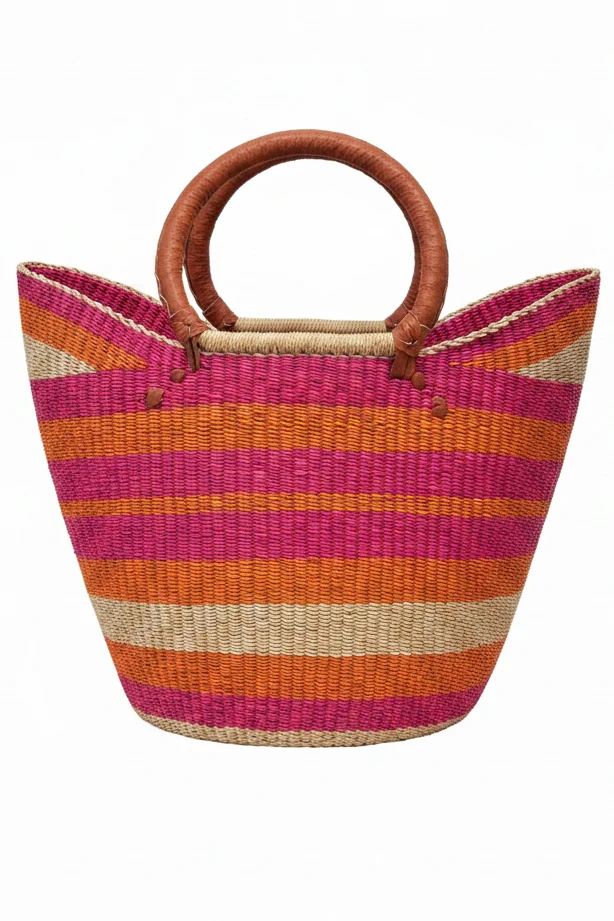 Bolga Korb Ugho Ghana pink orange