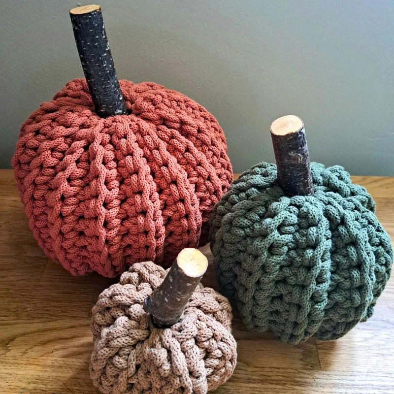 Large Crochet Pumpkins