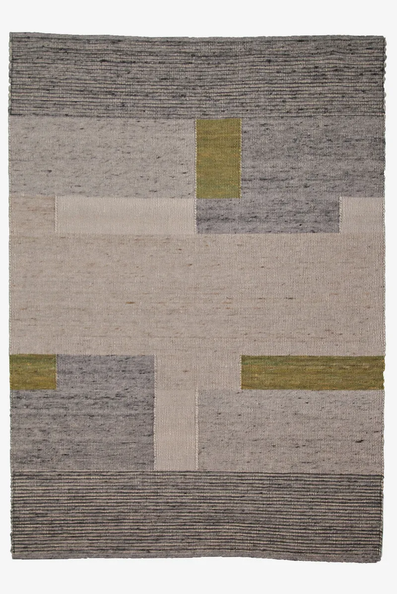 Handwebteppich Africa Tiko E 110/64 - Grau, grün - 170 x 240 cm