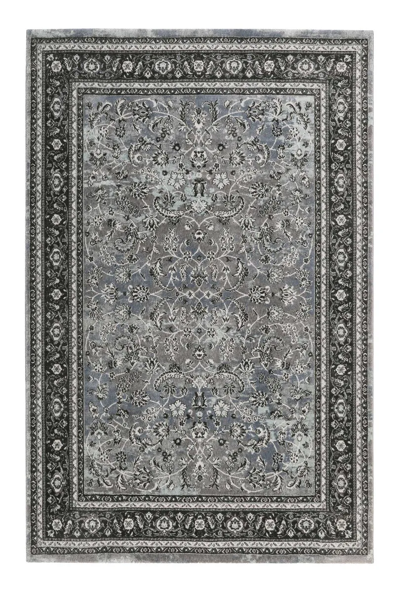 Teppich Grau Schwarz Blau Kurzflor "Oxford" WECONhome