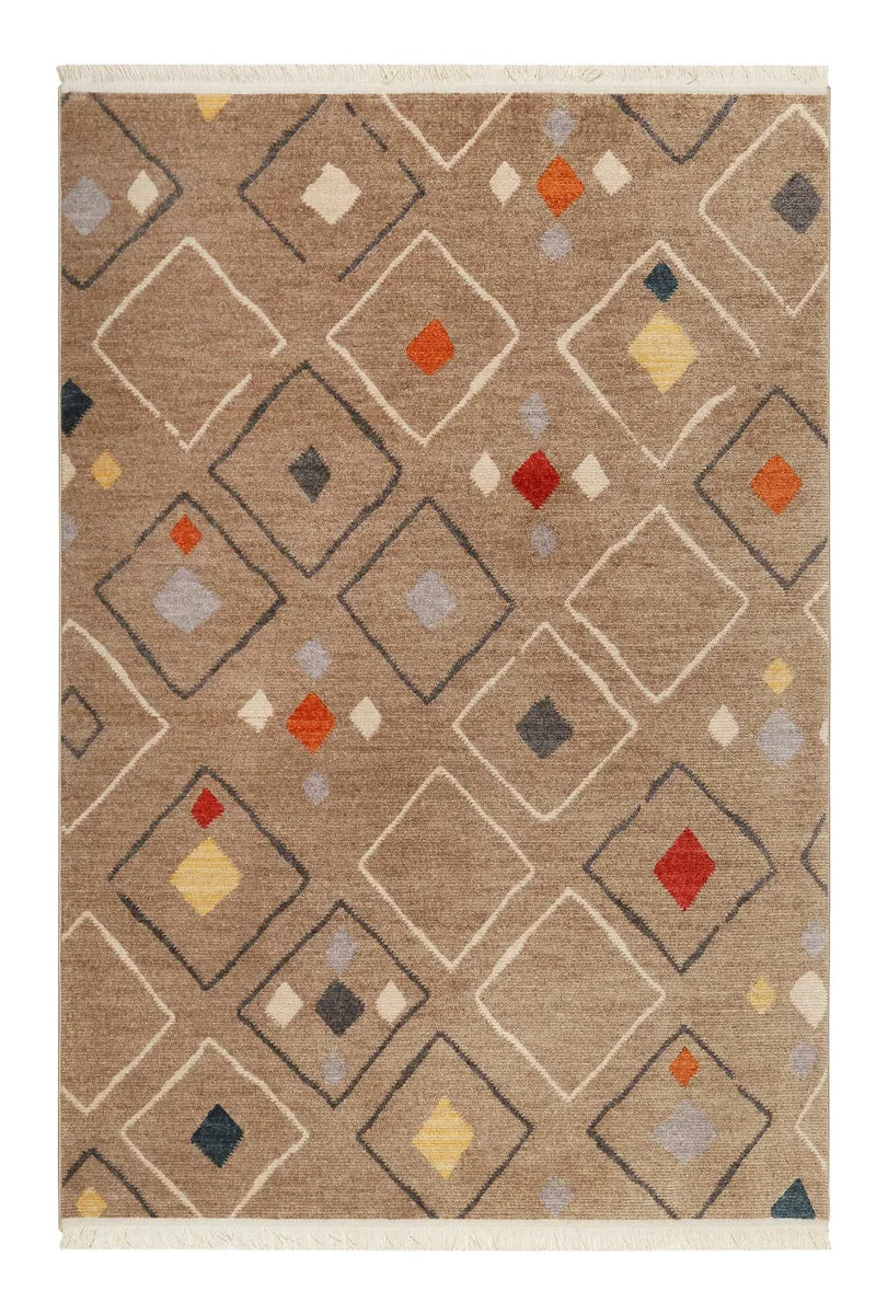 Teppich Sand Braun Bunt Kurzflor B-Ware "Mont Royal" WECONhome