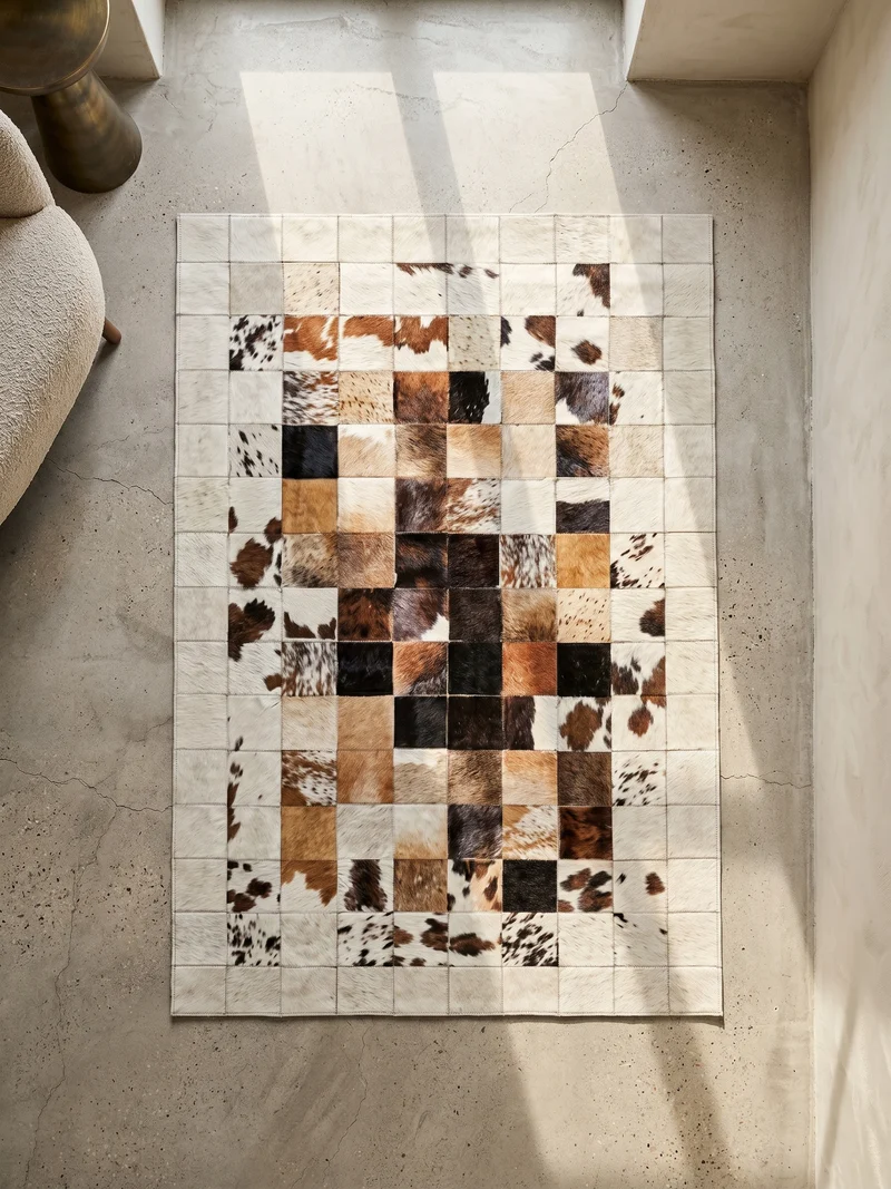 Flachgewebe-Teppich Florales Patchwork – Waschbar & Modern | Maschinenwaschbar bei 30°C
