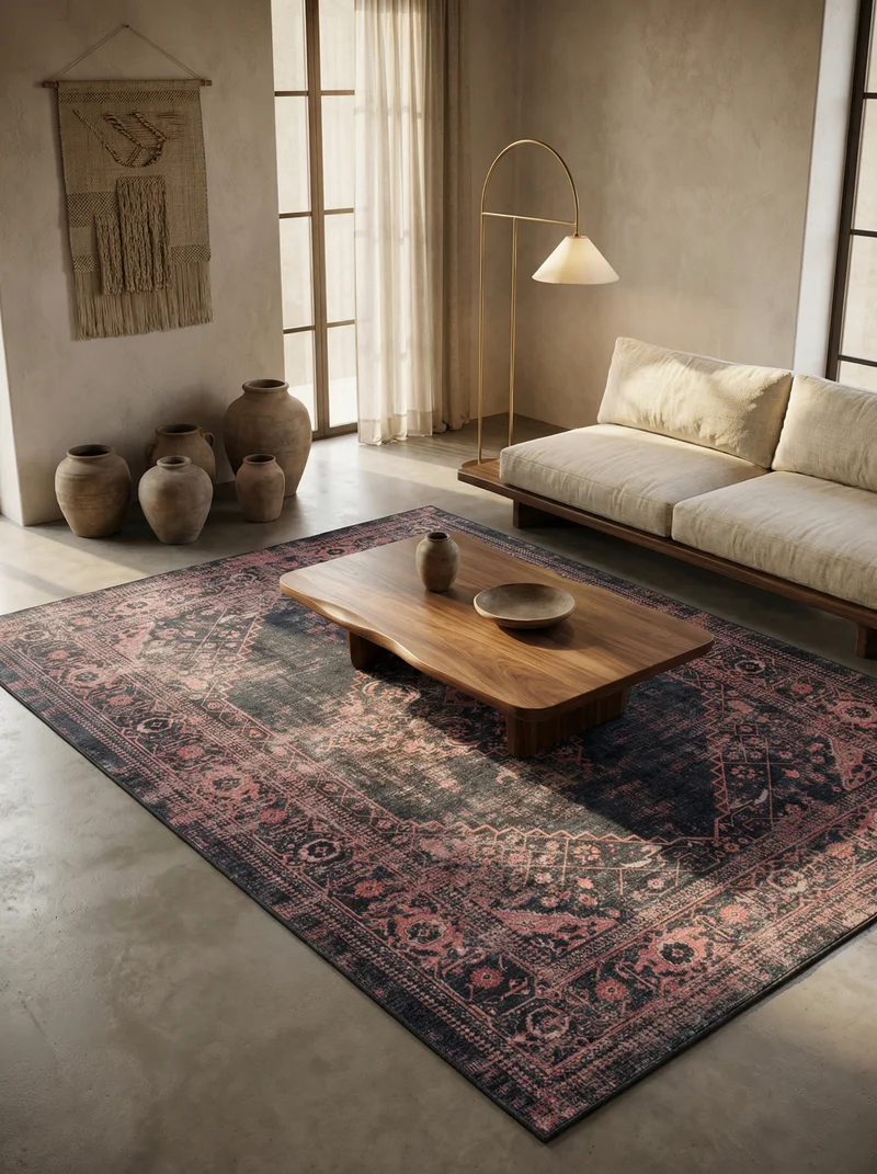 Flachgewebe-Teppich Orientalisch – Waschbar | Maschinenwaschbar bei 30°C