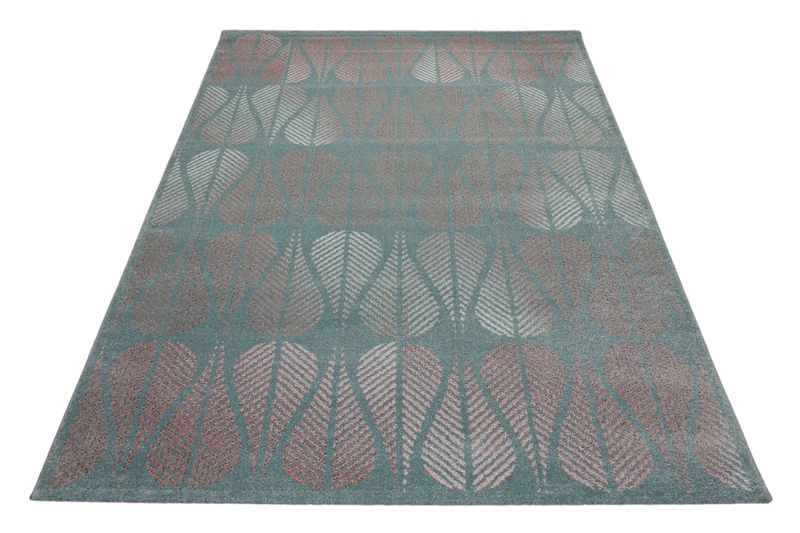 160x230 Teppich Wohnzimmer Blau Tropfen