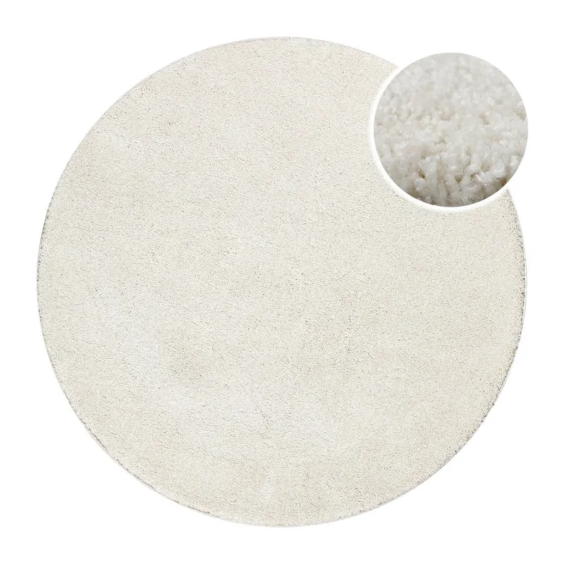 Kurzflorteppich Rund Creme Weiß "Nova" WECONhome Basics