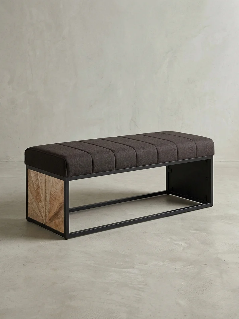 Sitzbank – Metall, Retro-Look, Rillenmuster