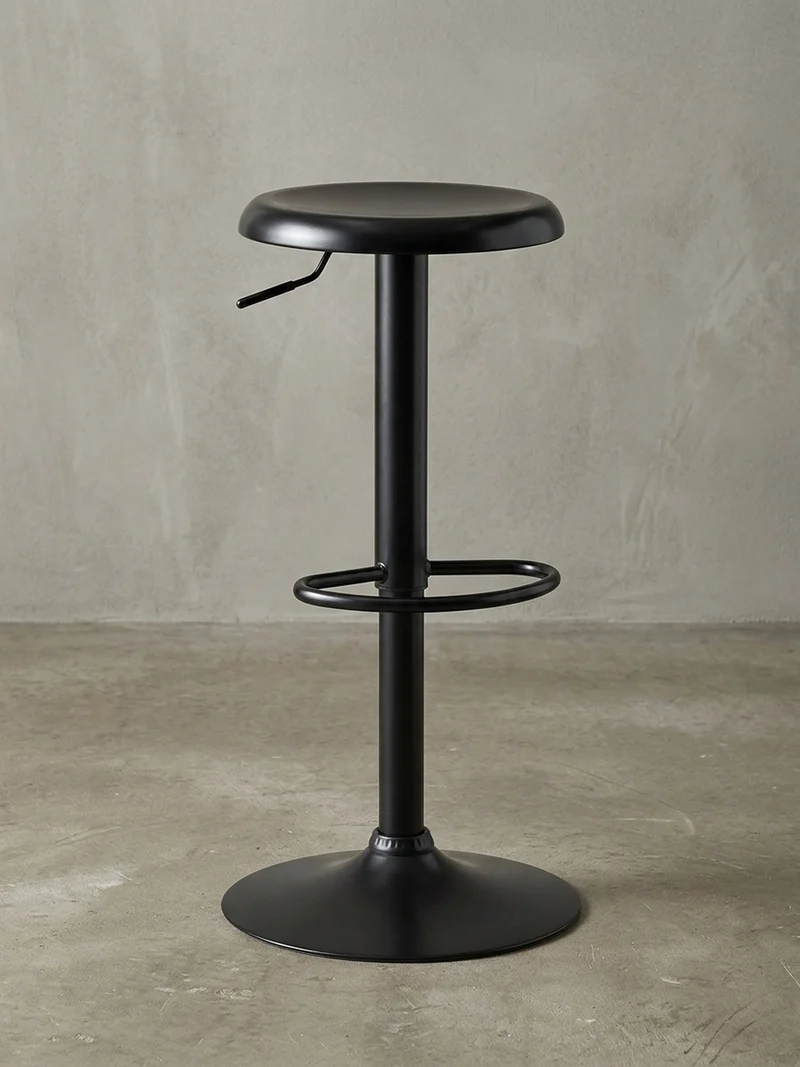 Barhocker – Schwarz, höhenverstellbar, mit Fußablage, 40x58–79 cm