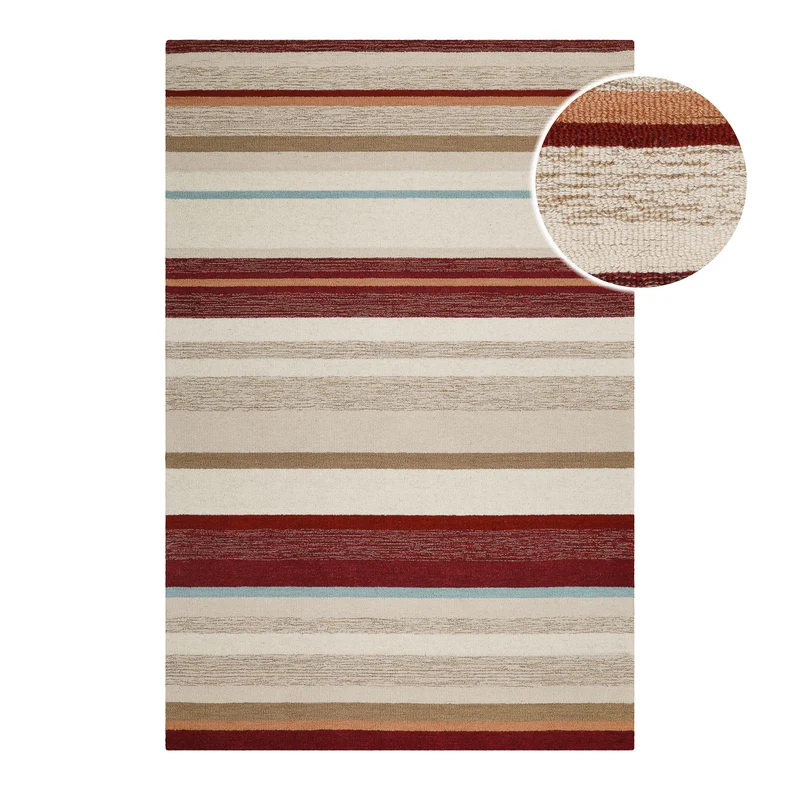Kurzflorteppich Beige Multi aus Schurwolle "Sally" WECONhome
