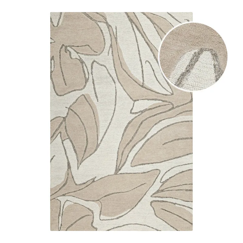 Kurzflorteppich Beige aus Schurwolle "Tunia" WECONhome
